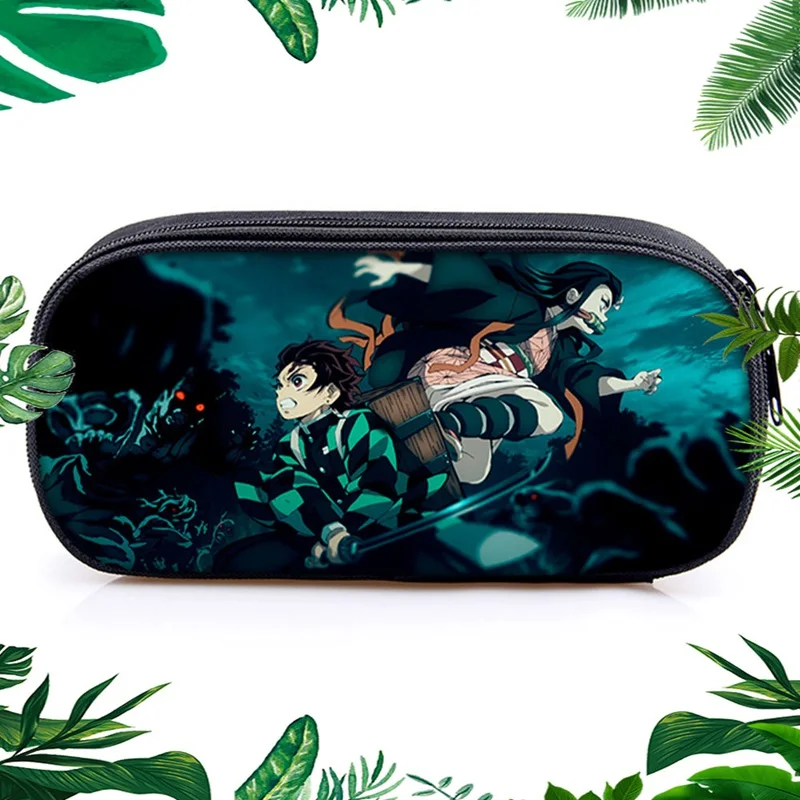 Холщовый кошелек Kimetsu No Yaiba, чехол-карандаш на молнии, сумка для макияжа, канцелярская сумка