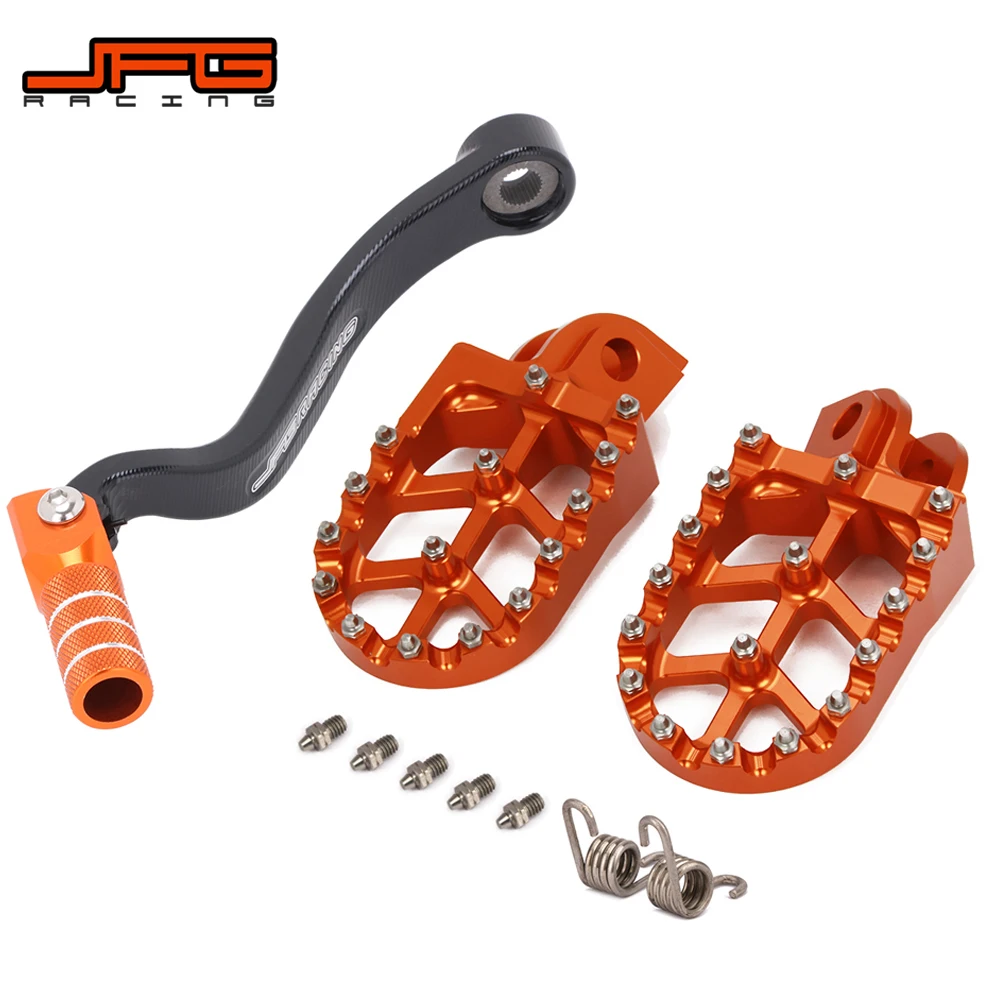 Motorcycle CNC Gear Shift Foot Lever Foot Pegs Rest Footrests Pedals Footpegs For KTM SX SXF XC XCW XCFW EXC MXC 125 150 250 JFG motorcycle accessories motorcycle foot pedals motorcycle footrests