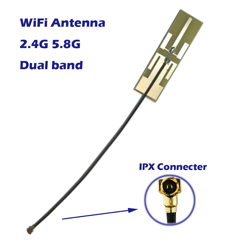 Antena PCB WiFi 2,4 GHz/5,8 GHz doble banda 8dbi AP antena conector IPX para PCI-E de la tarjeta de red del Router adaptador USB dispositivo Hotspot
