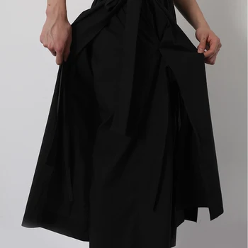 

Hairstylist tide brand men's fashion wide-leg pants personality multi-level straps wild wide-leg pants singer costumes