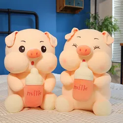 35cmstuffed animal garrafa porco brinquedo de pelúcia anime kawaii pelúcia porco macio travesseiro, brinquedo de pelúcia para meninos meninas aniversário natal presente