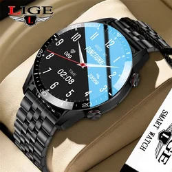LIGE 2022 New ECG Smart Watch Men Full Circle Touch IP68 Waterproof Sport Fitness Smartwatch Bluetooth Music Weather Wrist Watch