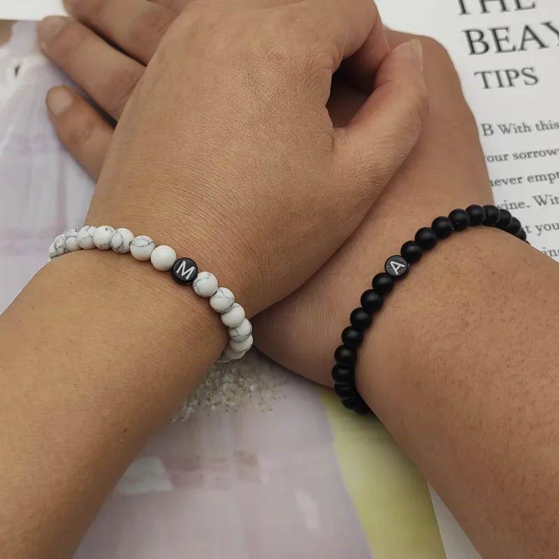 Piedra Natural Mate Diy26 Pulsera De Letras Pulsera De De De Piedra Natural Mate Diy26 Pulsera De Letras Pulsera De De De