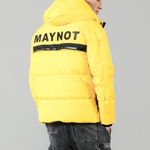 Мужская куртка на белом утином пуху SIMWOOD, модная приталенная парка с надписью в стиле хип-хоп, брендовая одежда, модель 180433 высокого качества на зиму