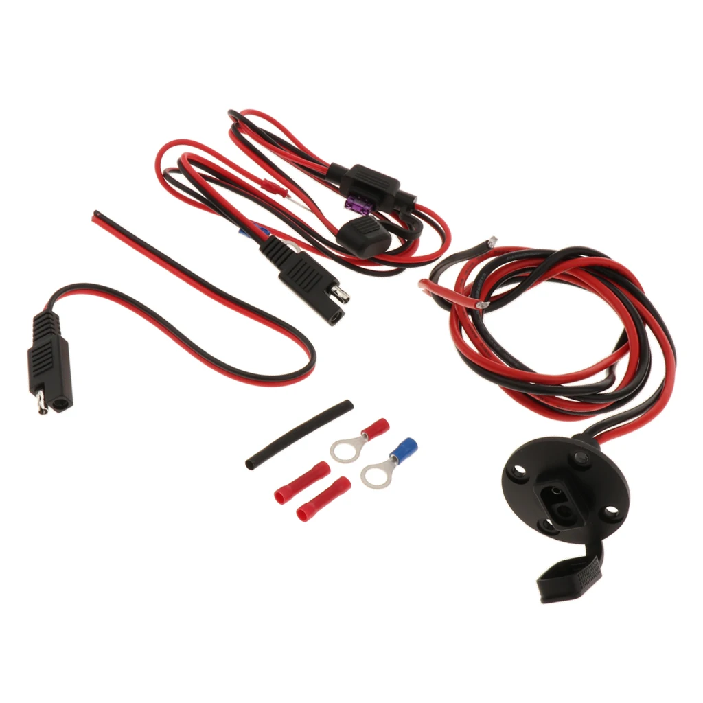 12/18 AWG SAE Power Quick Connect Wires Waterproof Socket Sidewall Port