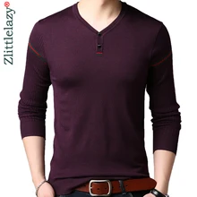 Брендовый Повседневный тонкий вязаный Однотонный свитер на пуговицах, Мужская одежда, платье из джерси, роскошный пуловер и свитеры для мужчин, мужская мода 10214