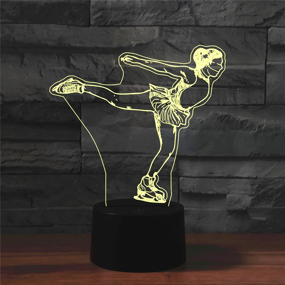 [Seven Neon] акриловая настольная лампа 7 цветов для катания на роликовых коньках 3D
