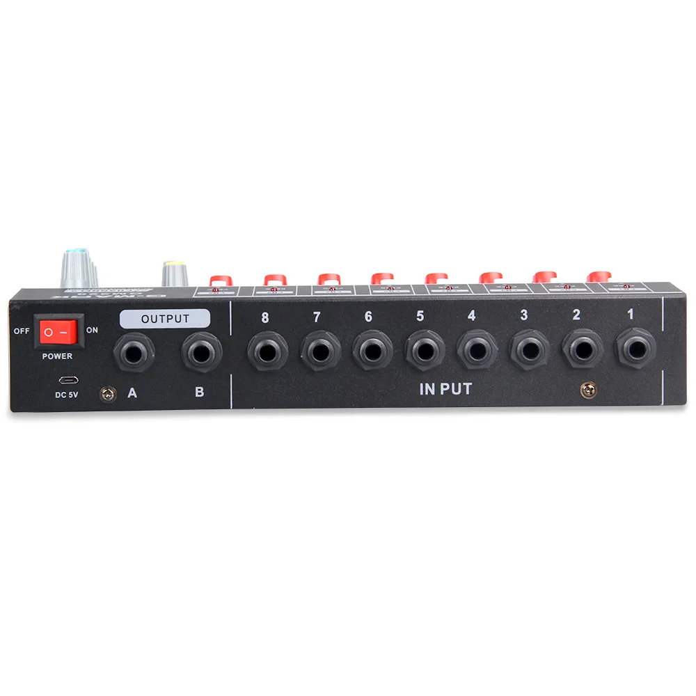 8 Channels Stereo Audio Sound Professional Mixer Console Karaoke Digital DJ Mixer With USB For Microphone Party PC Meeting