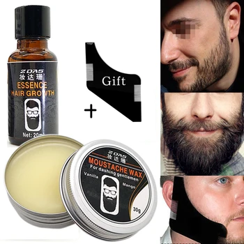 

Hair regeneration essential oil Beard Oil ,Balm ,Brush Comb Beard Care Gift with Mustache styling maintenance Moisturizing Set