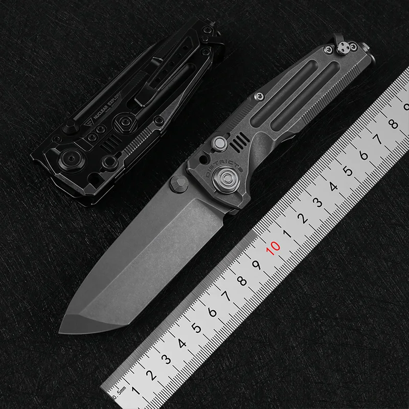 

DICORIA District 9 NUCLEAR EXPLOSION Heavy folding knife M390 blade Titanium handle Camp hunt outdoor Survival knives EDC tools