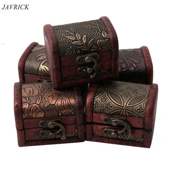 

Vintage Jewelry Pearl Necklace Bracelet Storage Holder Lock Wooden Case Gift Box