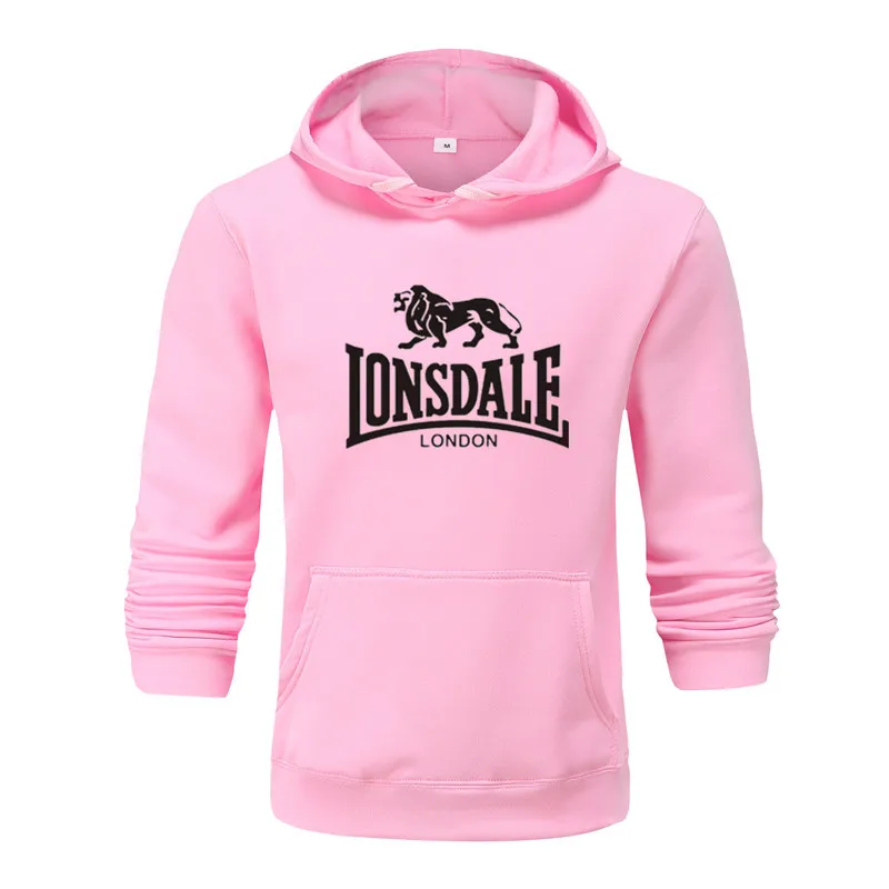 Pink - H Осенне-зимние толстовки, горячая распродажа, модные мужские толстовки Lonsdale, теплые забавные пуловеры, Повседневная Толстовка в стиле хип-хоп, мужской спортивный костюм - Цвет: Pink - H