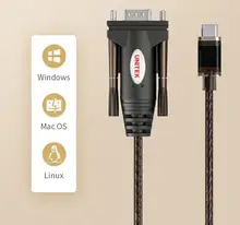 Adaptateur de câble de Type C à série USB3.1 à DB9, convertisseur RS232 COM 1.5m