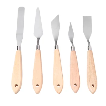 

5Pcs Scrapers Color Tuning Palette Spatula Color Mixing Tool Palette Scraper Pigment Scraper for Kids Student Painting Children