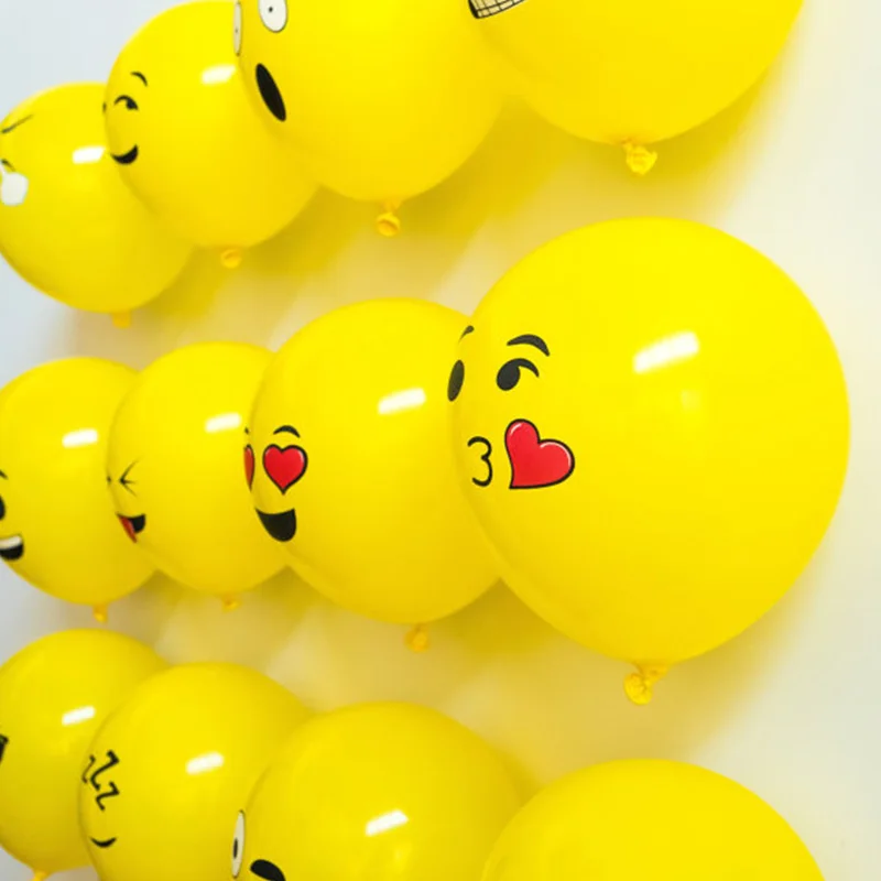 10 pcs/lot 12inch Smiley face latex balloons ballons expression ballon birthday party Emoticons helium ballon