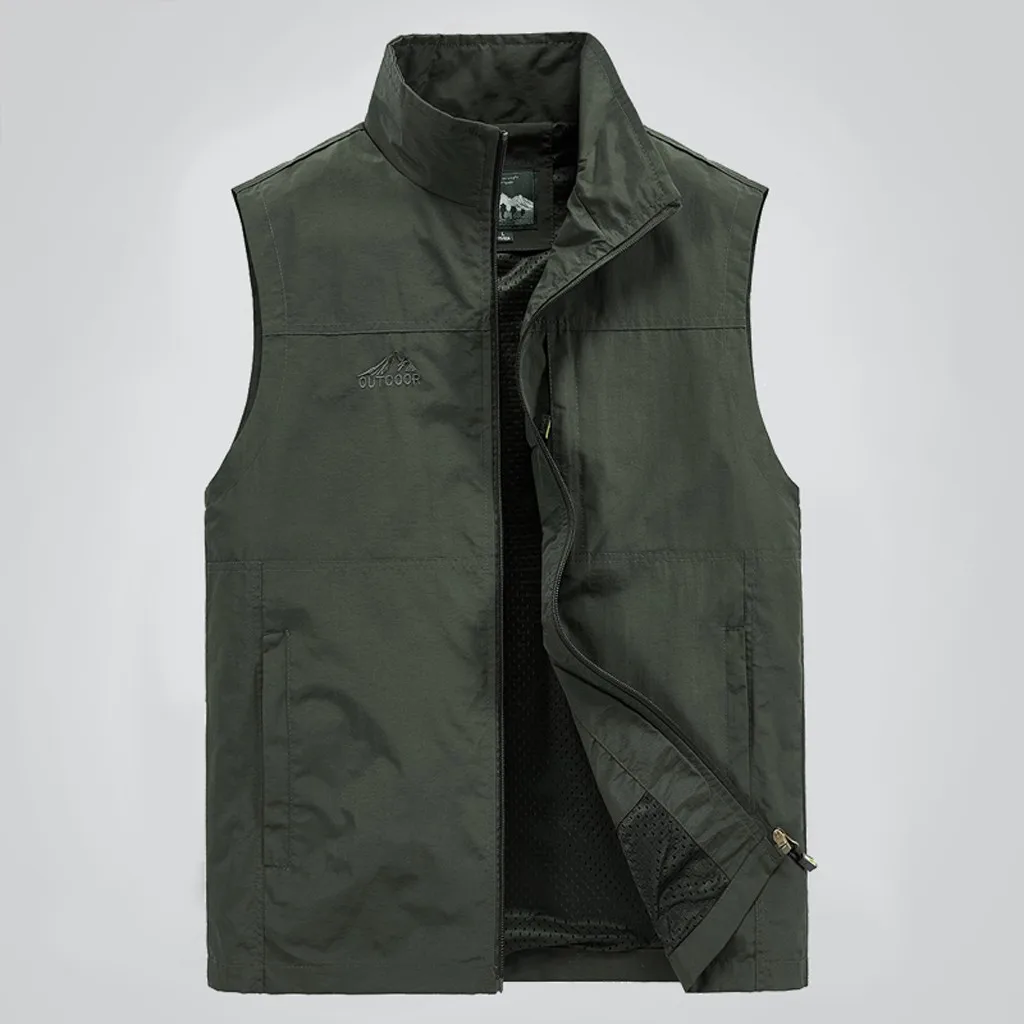 2XL 3XL 4XL мужской повседневный летний хлопковый жилет большого размера без рукавов Мужчины мульти-карманные фотографии жилет 9,20 - Цвет: AG