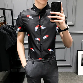 

Men's Clothing Fashion Print Hawaiian Shirt Men Slim Fit Short Sleeve Casual Shitrts Summer Camisa Masculina Streetwear Social