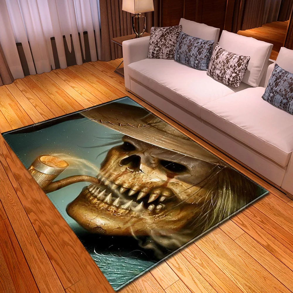 3D коврик с изображением черепа, напольный коврик для спальни, столовой, гостиной, спальни, детский игровой коврик, домашний коврик, модный детский декоративный коврик