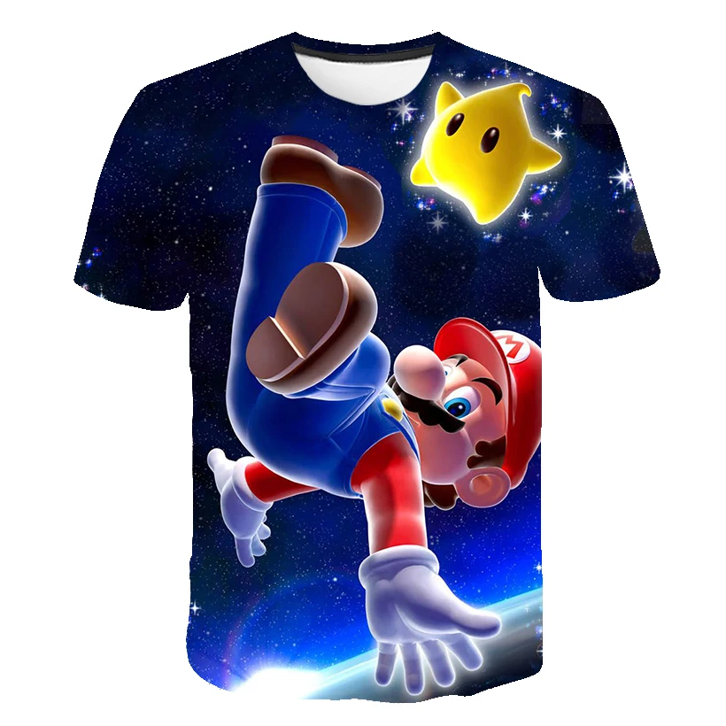 Футболка Mario Bros Mashup топ 2020 Kawaii детские футболки для мальчиков модная детская