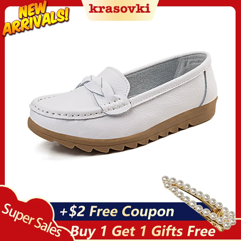 

Krasovki Single Shoes Women Spring Autumn Flat Bottom Dropshipping Casual Small White Shoes Slip on Leather Soft Bottom Shoes