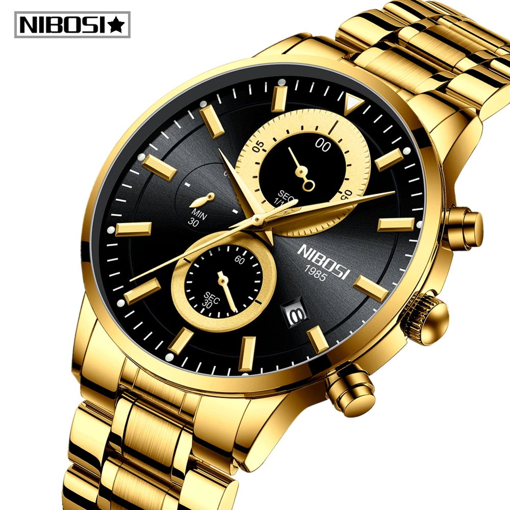 

2020 NIBOSI Mens Watches Fashion Top Brand Luxury Business Automatic Quartz Watch Men Casual Waterproof Watch Relogio Masculino
