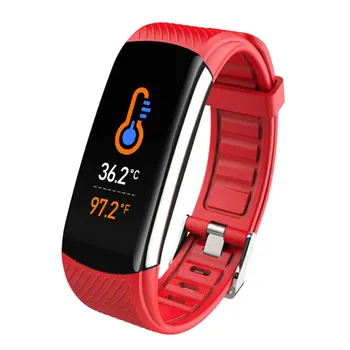 

C6T Smart Bracelet Watches Body Temperature Wristband IP67 Waterproof Sleep Monitor Fitness Health Tracker Bluetooths Smartband