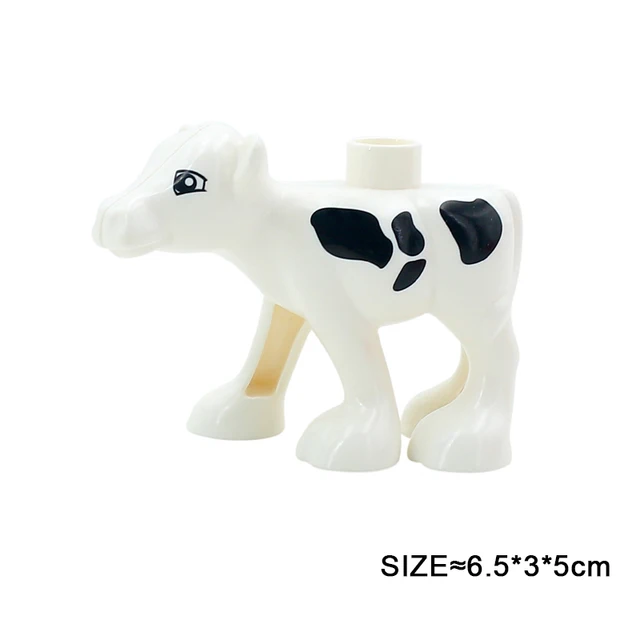 Big Size Building Blocks Animal Accessories Farm Figures Pig Rabbit Chicken Duck Dog Cat Bird horse Cow Sheep DIY Toys Gifts White cow baby