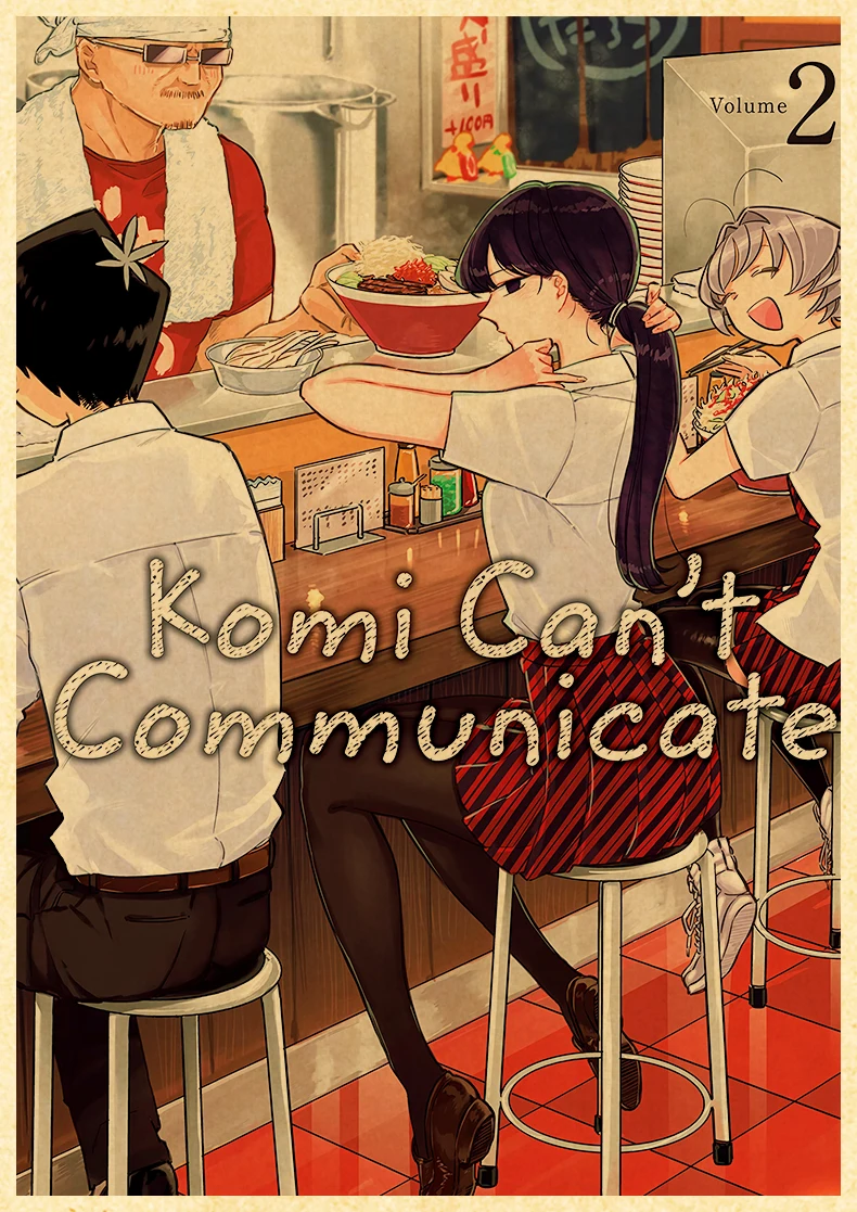 Komyushou Desu Posters Anime Komi Cant Communicate Poster Kraft Paper Vintage Home Room Art Wall Stickers