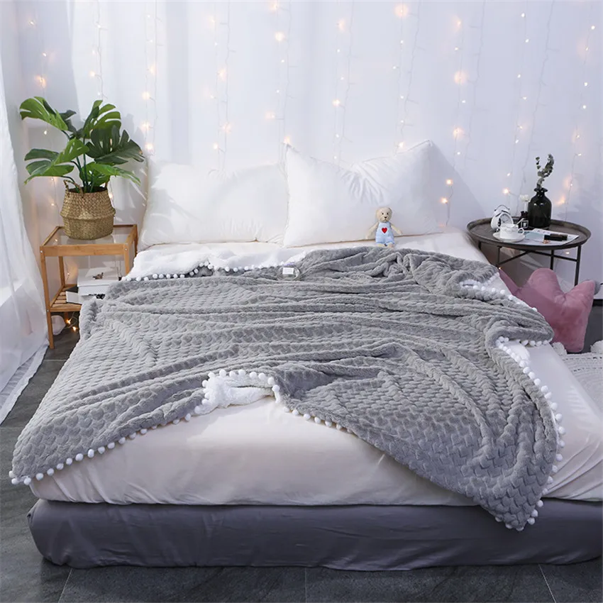 Серый белый кролик бархатное одеяло мягкое пледы одеяло с небольшой декор из воздушных шаров теплый Дорожный Чехол воздушное одеяло для кровати