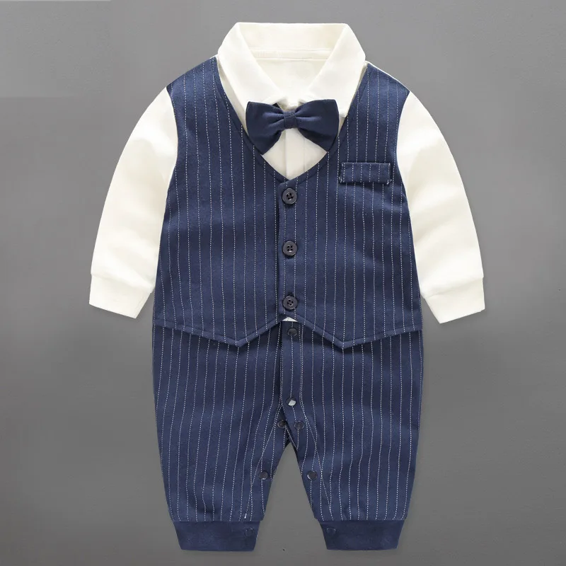 Весенние детские комбинезоны; Модная одежда для новорожденных мальчиков; одежда для свадебной вечеринки; Одежда для новорожденных мальчиков; вечерние костюмы для маленьких джентльменов - Цвет: blue