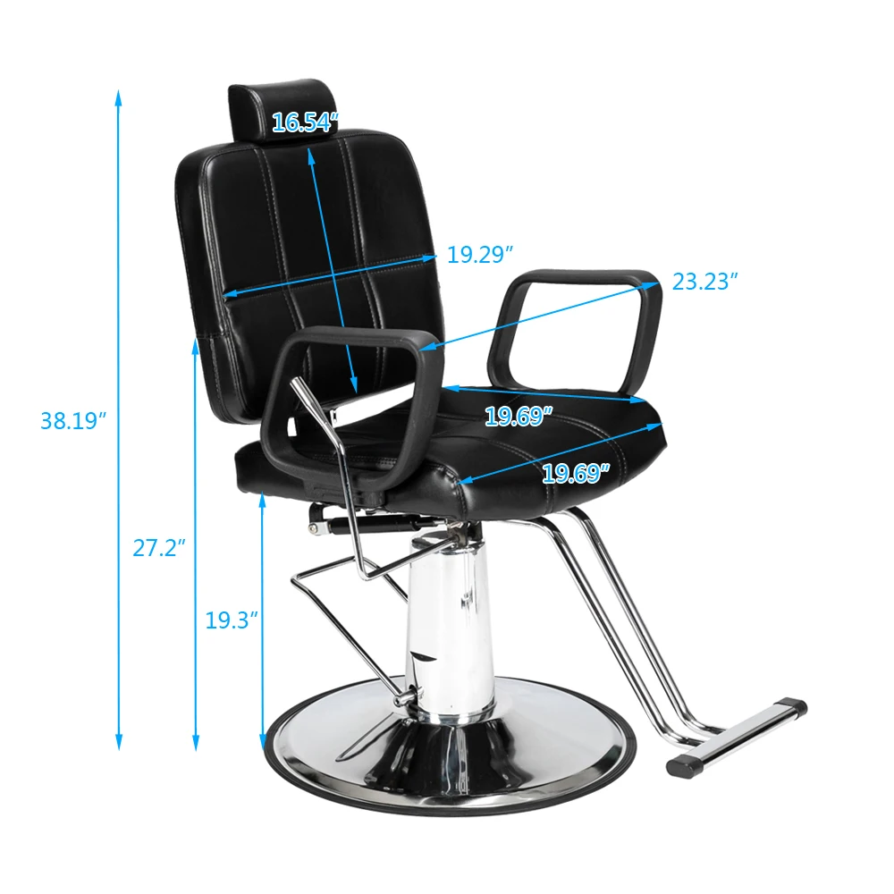 Barber Chair Reclining Haircut Lady Chair Hairdressing Chair Beauty Salon Chair Black Us Warehouse In Stock Barber Chairs Aliexpress