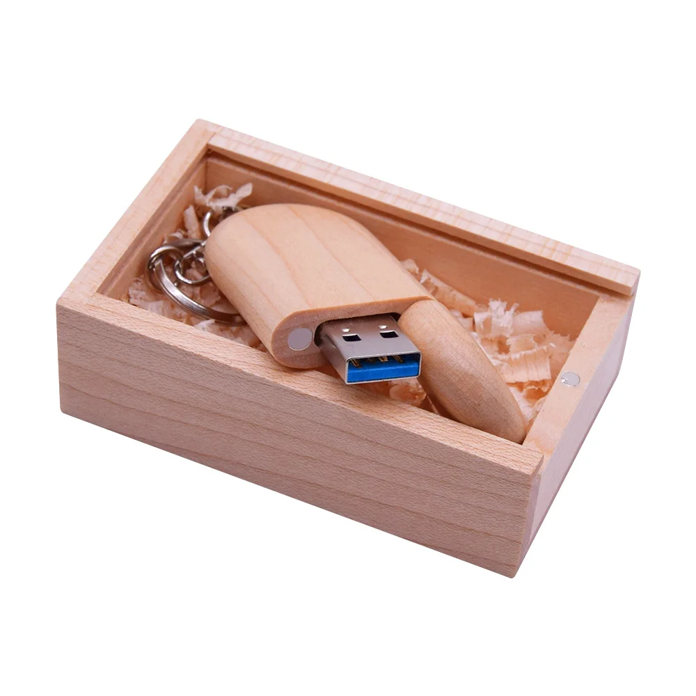 USB 3,0 с кольцом для ключей, пять видов дерева, USB флеш-накопитель с коробкой, 8 ГБ, 16 ГБ, 32 ГБ, 64 ГБ, темный флеш-накопитель, большой подарок - Цвет: Bamboo with box