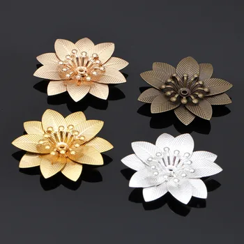 

200pcs 29mm Brass Metal 3 Layer Flower Charms Ornaments DIY Stuffs Jewelry Accessories DIY Women Wedding Jewelry Set Wholesale
