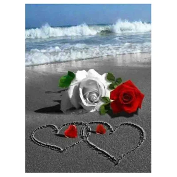 

5D Diy Diamond Painting Rose Love Mosaic 3D Cross Stitch Kits Sea Scenic Drill Full Home Decor Diamond Embroidery