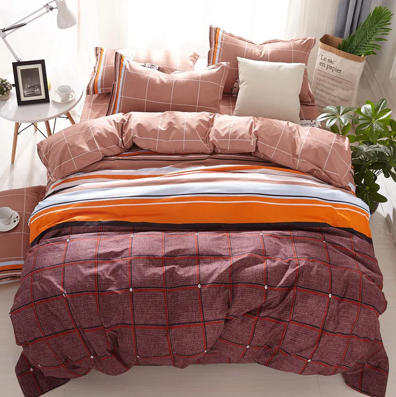 

Geometric Pattern Prints Bedding Sets High Quality 4pcs King Queen Twin Bedding Set Duvet Cover Bed Sheet Pillowcases Full Sizes