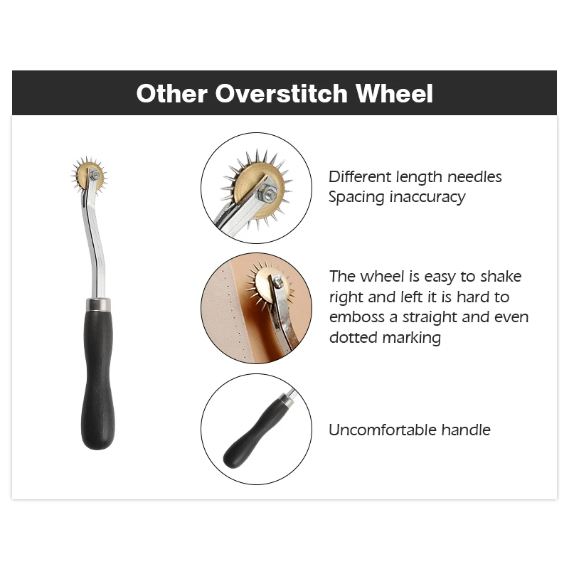 Leather Craft Tool Leather Paper Overstitch Wheel With 4 Wheels Line Marking Wheel Gear Roulette Sewing Spacer