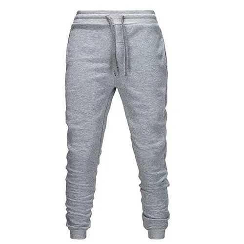 Grey Мужские хлопковые спортивные брюки для бега на весну и осень, мужские повседневные эластичные брюки для фитнеса, мужские флисовые теплые зимние спортивные штаны - Цвет: Grey