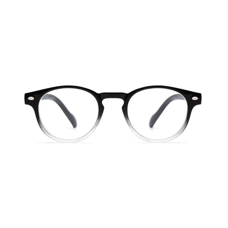 Gradient Black JM весенние шарнирные очки для чтения винтажные круглые очки для чтения для мужчин и женщин - Цвет оправы: Gradient Black