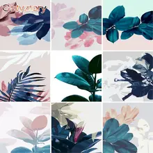 

GATYZTORY 60x75cm Frame Painting By Number For Adults Leaf Picture By Numbers Handpainted Acrylic Paint On Canvas For Home