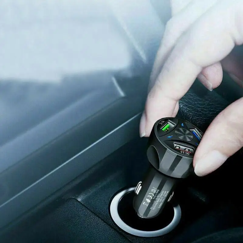 QC 3,0 быстрое зарядное устройство 3 порта USB светодиодный дисплей автомобильный зарядный адаптер многофункциональный автомобильный зарядный мобильный телефон Быстрая зарядка