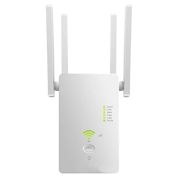 

1200Mbps Range Extender Router Full Coverage Dual Band Home Office WIFI Repeater Smart Network 2.4GHz 5GHz ABS Amplifier