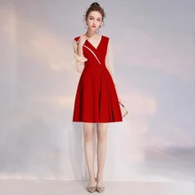 Свадебное платье, возможность доставки Длинные рукава платья на выпускной, вечер встречи выпускников со складками Бальные Коктейльные Вечерние платье с коротким рукавом