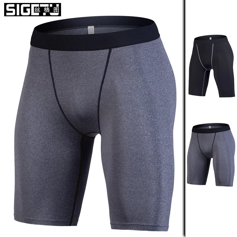 

2019 Cross Border New Style Athletic Pants Men Elasticity Breathable Quick Drying Pants Gym Training Yoga Short Leggings