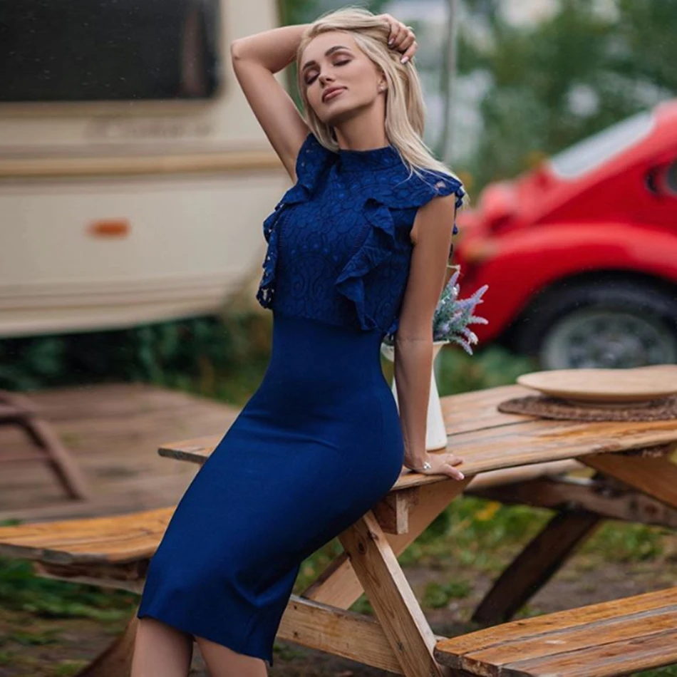 ADYCE Presale 2020 New Summer Women Blue Lace Bodycon Bandage Dress Sexy Sleeveless Ruffle Celebrity Runway Party Dress Vestidos ADYCE Presale 2020 New Summer Women Blue Lace Bodycon Bandage Dress Sexy Sleeveless Ruffle Celebrity Runway Party Dress Vestidos