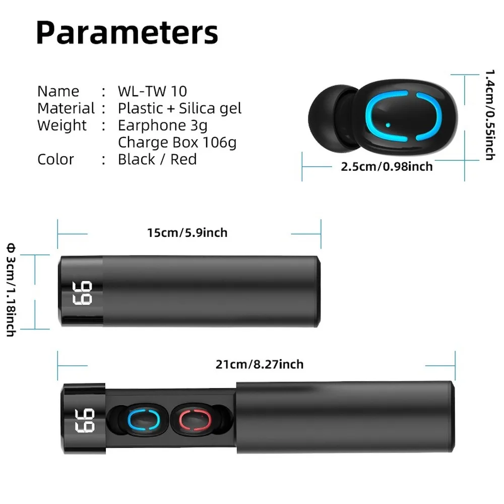 Q67 Bluetooth наушники 5,0 беспроводные гарнитуры 3D стереосистемы мини с двойным микрофоном спортивные водонепроницаемые наушники с зарядным устройством 3500 мАч