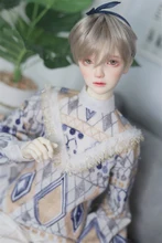 BJD – vêtements de poupée brodés jacquard, chemise pull à col montant avec pompon, pour BJD SD MSD oncle popopo68, taille de poupée, 1/3 1/4