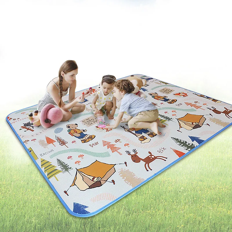 Bear Adventure BabyGo детский коврик для ползания с животными+ обезьянка Детский развивающий коврик игровой коврик Пазлы водонепроницаемый уличный пляжный коврик для пикника детский игровой коврик - Цвет: Bear Adventure
