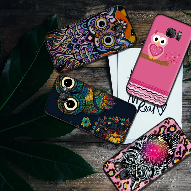 Мягкий силиконовый чехол для телефона с изображением совы Samsung Galaxy S6 S8 Edge S7 S9 Plus S10