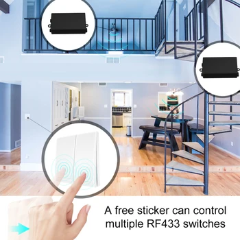 

Wireless Remote Control Switch 86 Type RF433 Free Wiring Remote Switch Wall Panel RF Transmitter 1/2/3 Gang 110V 220V Receiver