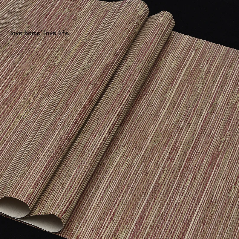 Bacaz Paper Plant Straw Natural Wallpaper Rolls for Living Room Background Natural Wall paper Wood Wallcoverings Home Decor